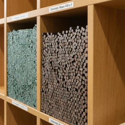 Steckstäbe für Sonnenfänger im Regalfach, D5x 400 mm, braun