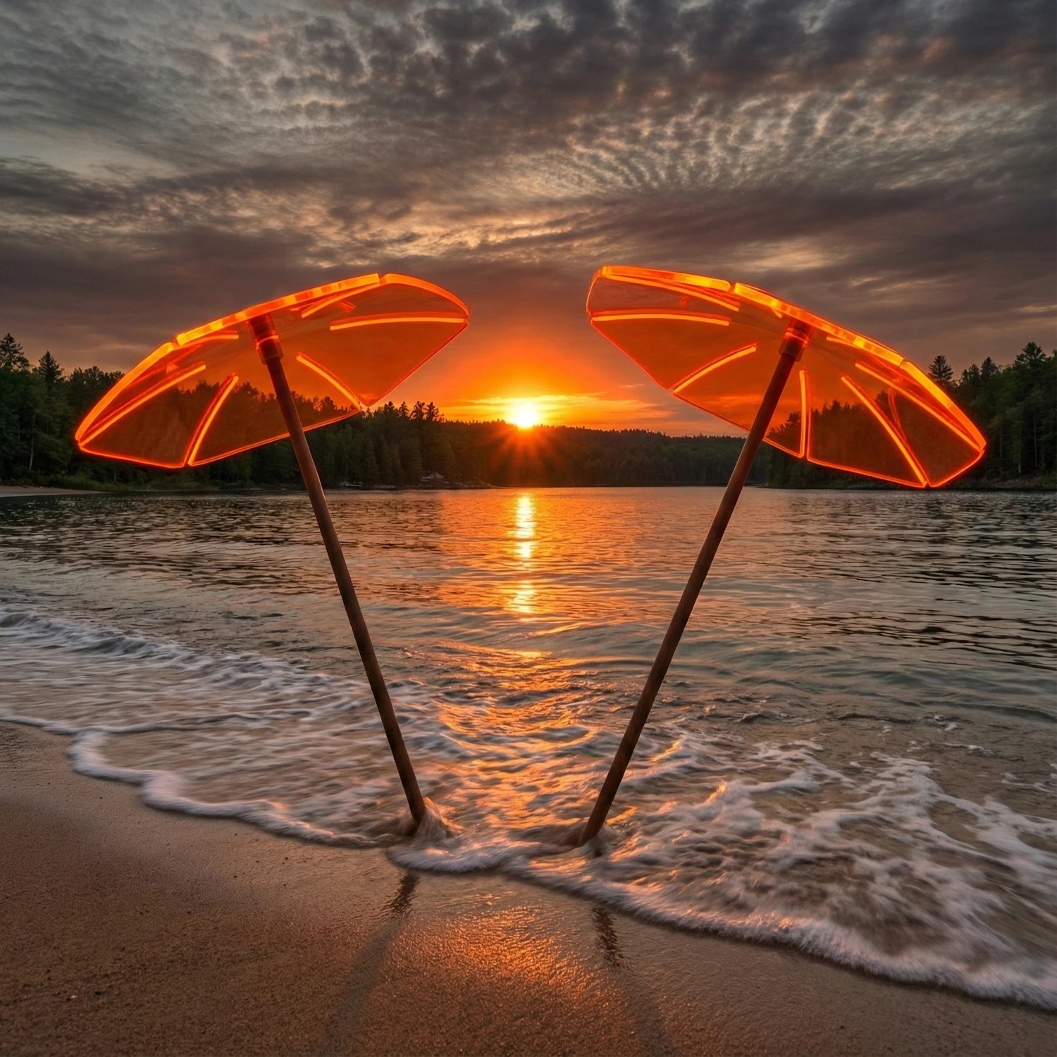 SunForm-Sonnenfänger 26 SunForm-Sonnenfänger Sonnenfänger Sonnenschirmchen, orange, Fluoreszierende Gartendeko 400 mm